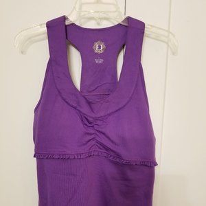 Fuda Purple Workout Racerback Tank Top with Built-in Bra Size Large  5/$25